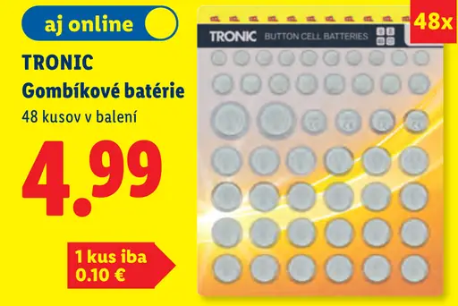 Tronic Gombíkové batérie