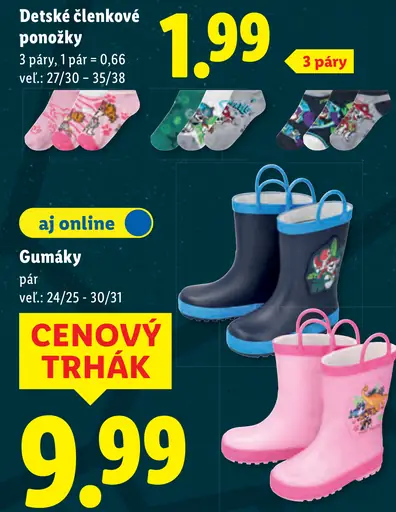 Detské gumáky, rôzne motívy