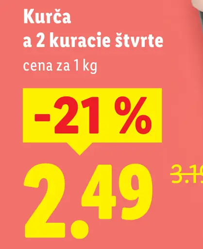 Kurča a 2 kuracie štvrte