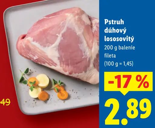 Pstruh dúhový lososovitý fileta