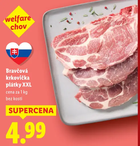 Bravčová krkovička plátky XXL bez kosti