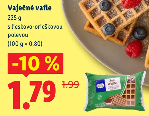 Vaječné vafle s lieskovo-orieškovou polevou