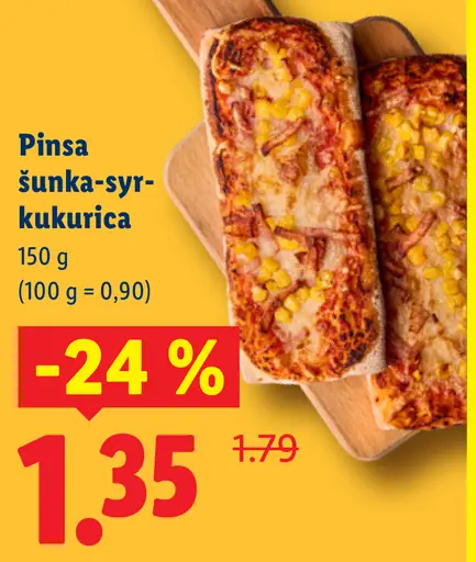 Pinsa šunka-syr-kukurica