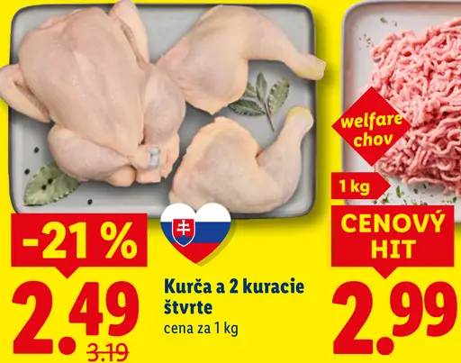 Kurča a 2 kuracie štvrte