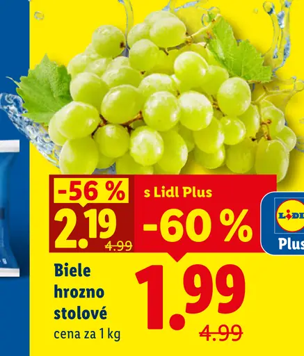 Biele hrozno stolové