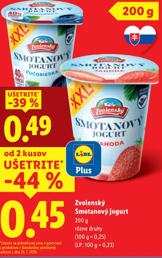 Zvolenský smotanový jogurt – rôzne druhy, jahoda, čučoriedka