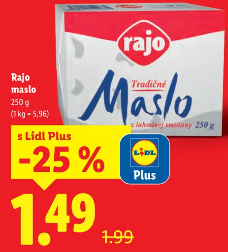 Rajo Tradičné Maslo