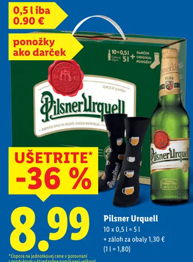 Pilsner Urquell svetlé pivo, fľaše