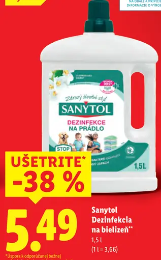 Sanytol dezinfekcia na bielizeň