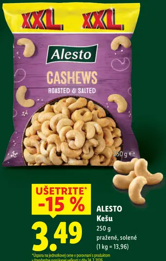 Alesto Kešu pražené solené