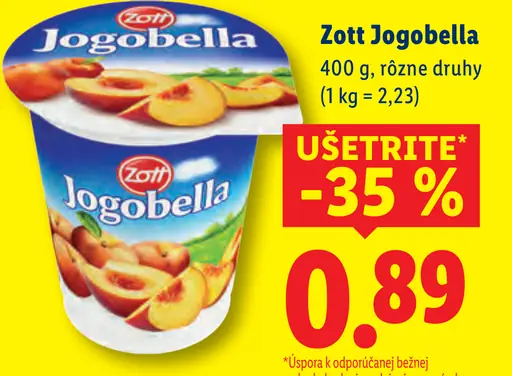 Zott Jogobella ovocný jogurt rôzne druhy