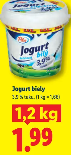 Pilos Biely jogurt 3,7 % tuku