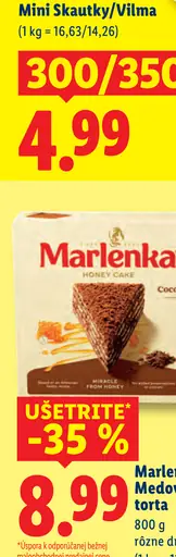 Marlenka medová torta rôzne druhy