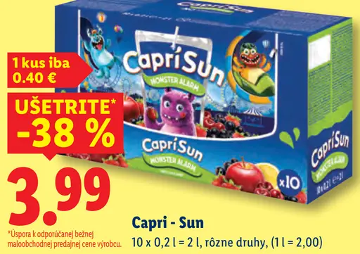 Capri-Sun, rôzne druhy