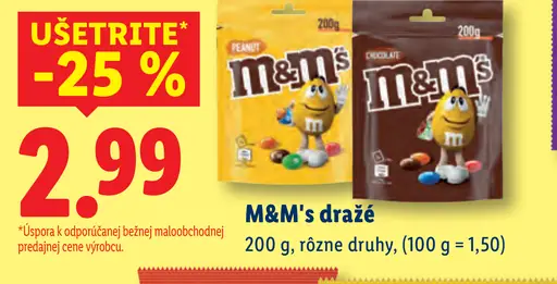 M&M's dražé, rôzne druhy