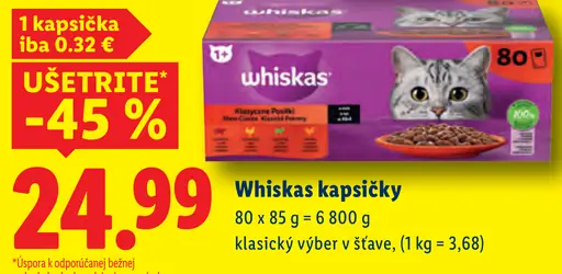 Whiskas kapsičky, klasický výber v šťave