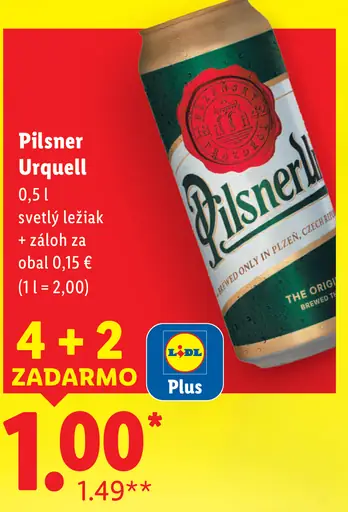 Pilsner Urquell Svetlý ležiak plechovka