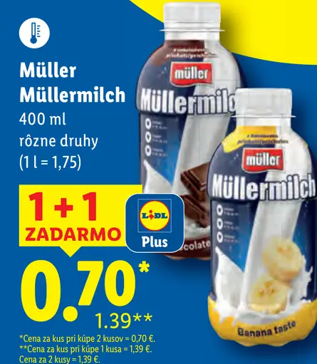 Müller Mliečny nápoj rôzne druhy Müllermilch