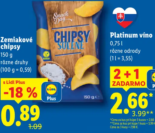 Snack Day zemiakové chipsy, rôzne druhy