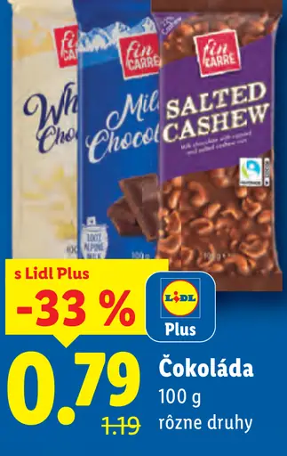 Fin Carre Mliečna čokoláda rôzne druhy