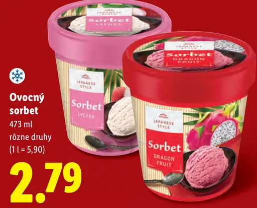 Vitasia Ovocný sorbet – rôzne druhy
