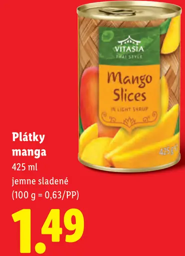 Vitasia plátky manga jemne sladené
