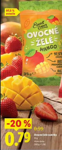 Sweet Corner ovocné želé cukríky mango