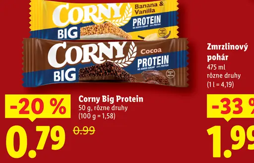 Corny Big proteínová tyčinka – Banana & Vanilla a Cocoa