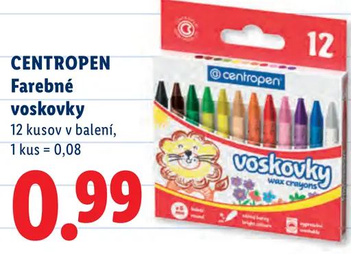 Centropen farebné voskovky