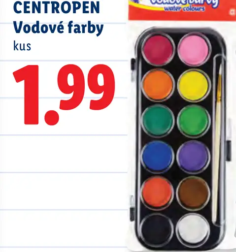 Centropen vodové farby