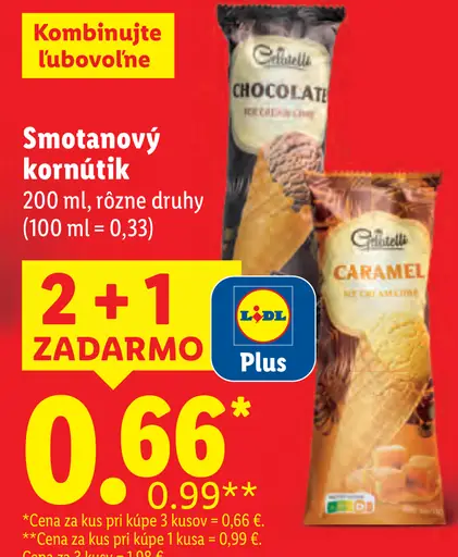 Crownfield smotanový kornútik, rôzne druhy