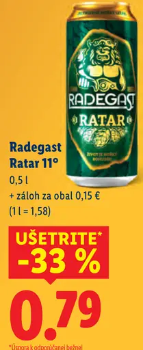 Radegast Ratar 11° plechovka