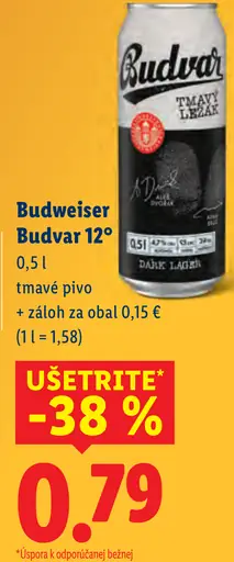 Budweiser Budvar svetlé pivo plechovka