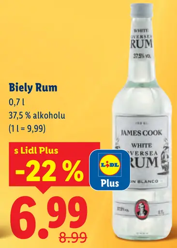 James Cook biely rum
