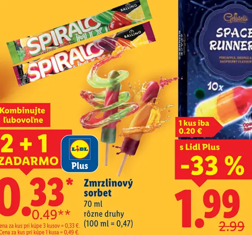 Gelatelli Vodová zmrzlina Space Runners