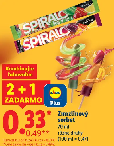 Ballino Zmrzlinový sorbet Spiralo
