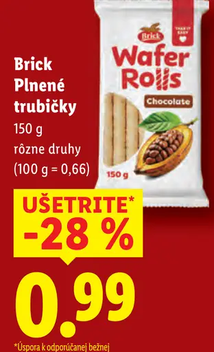 Brick plnené trubičky, rôzne druhy