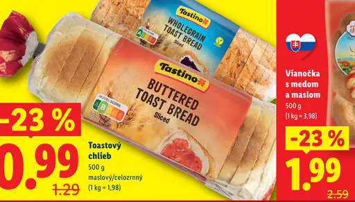 Tastino Toastový chlieb maslový