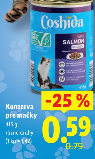 Coshida konzerva pre mačky rôzne druhy