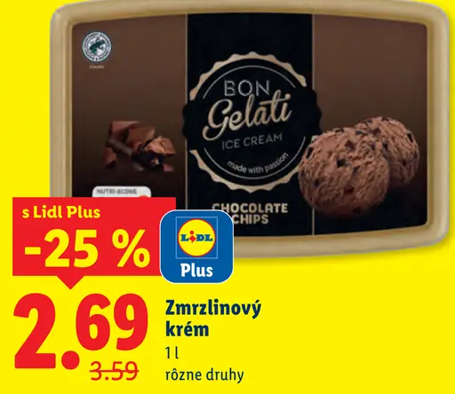 Bon Gelati zmrzlinový krém, rôzne druhy