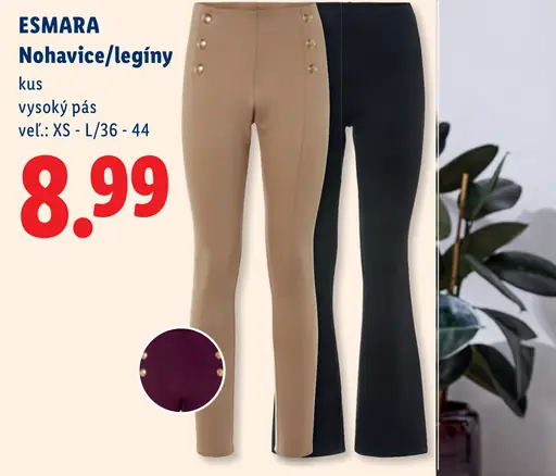 Esmara nohavice/legíny s vysokým pásom, veľkosti XS – L/36 – 44