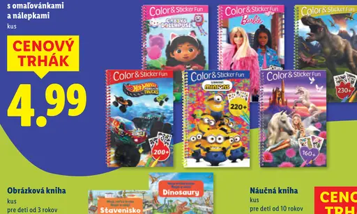 Zošit s omaľovánkami a nálepkami Color & Sticker Fun – Barbie