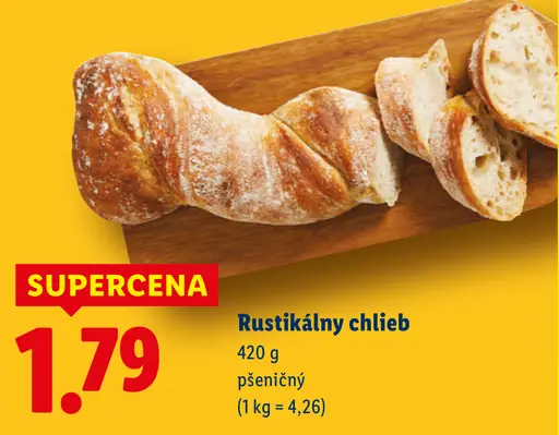 Pšeničný rustikálny chlieb
