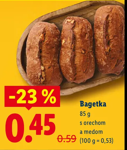 Bagetka s orechom a medom