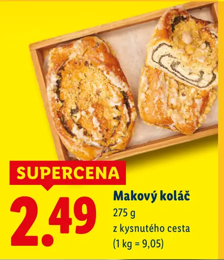 Makový koláč z kysnutého cesta