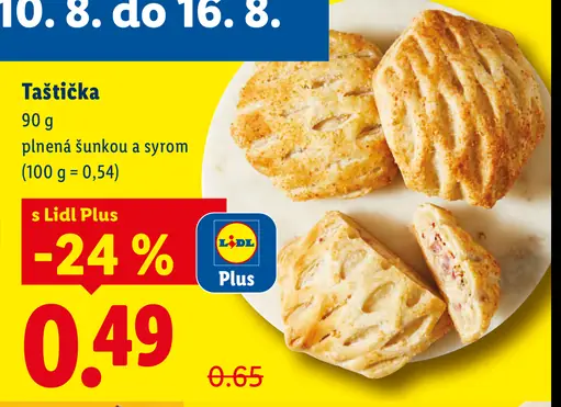 Taštička plnená šunkou a syrom
