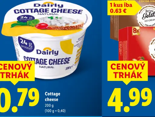 Dairy cottage cheese natural