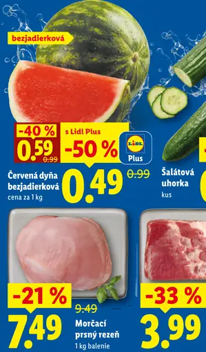 Červená dyňa bezjadierková