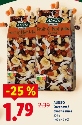 Alesto Fruit & Nut Mix Exotic zmes orechov a ovocia