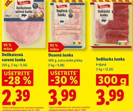 Dulano Delikatesná varená šunka